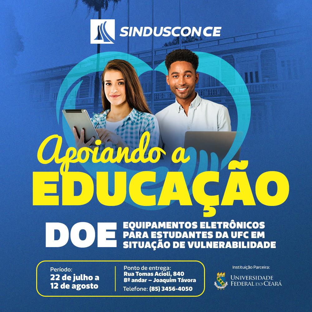 Sinduscon-CE arrecada celulares, tablets e computadores para alunos da UFC