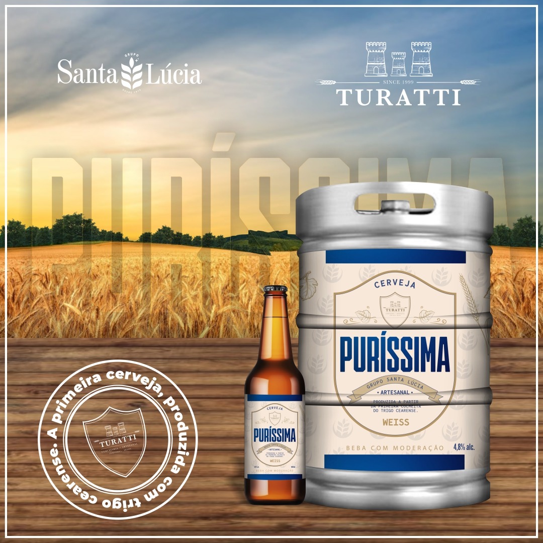 Cervejaria Turatti e Grupo Santa Lúcia lançam Puríssima, cerveja artesanal à base de trigo cearense