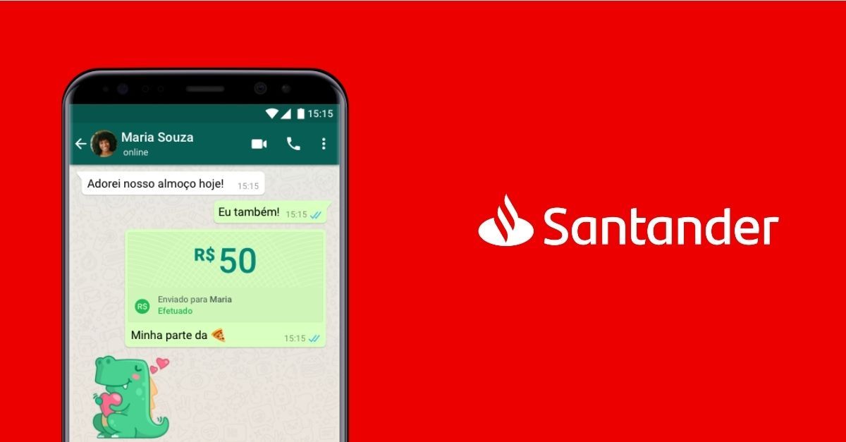 Santander oferece transferências via WhatsApp