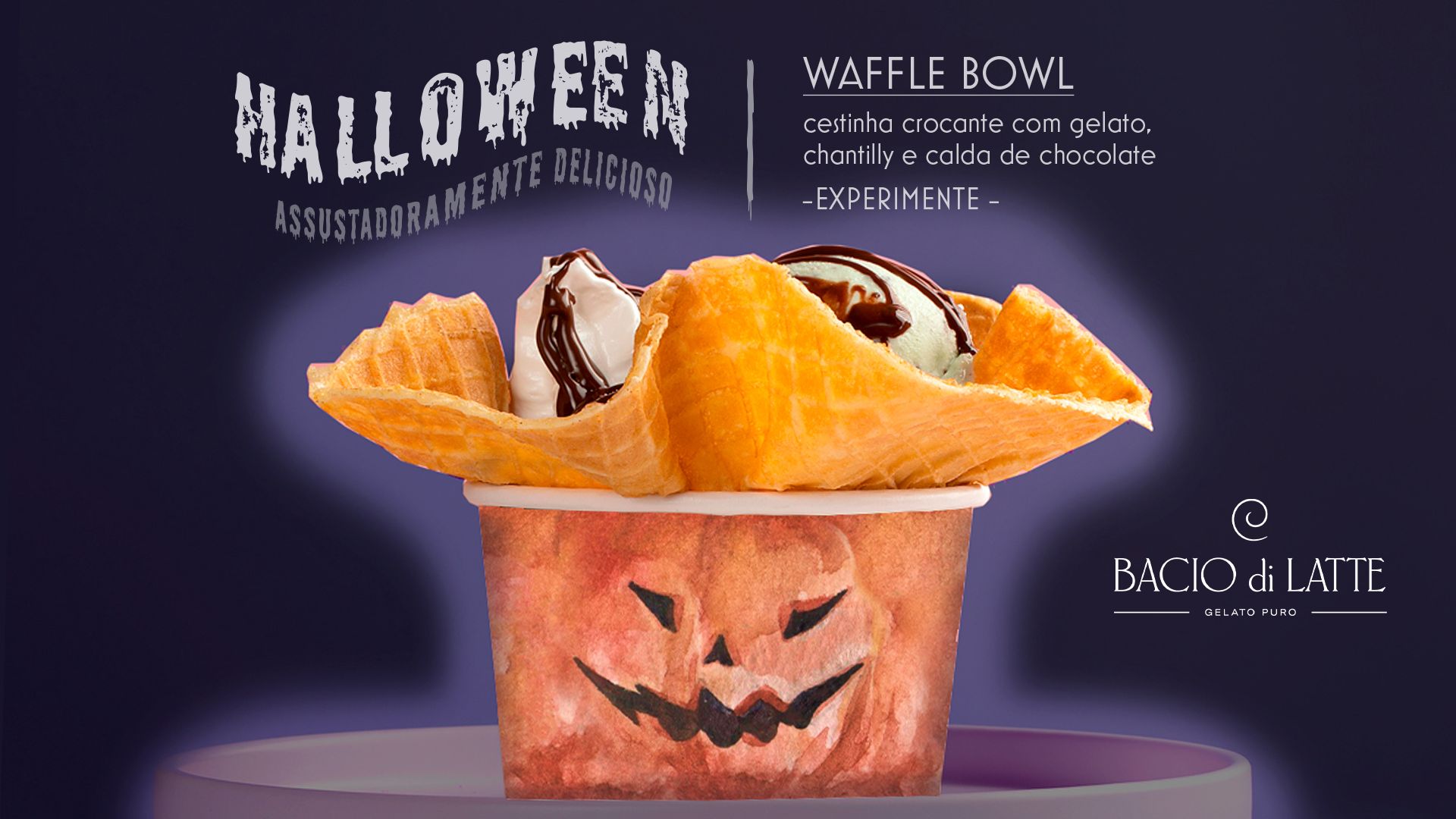 Halloween na Bacio di Latte traz repeteco da sobremesa Waffle Bowl a pedidos dos clientes