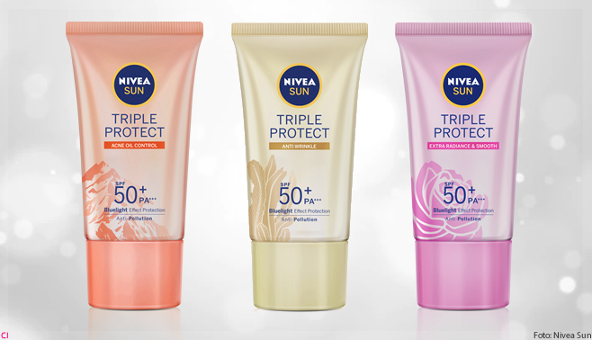 NIVEA SUN Tripla Proteção, cuidado e proteção solar com a pele em um só produto