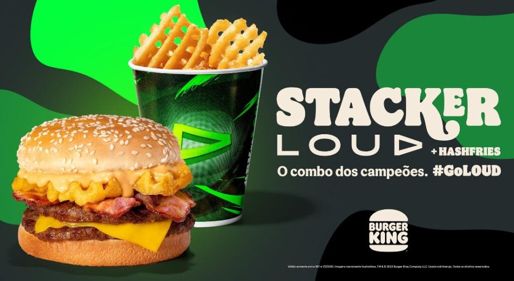 Burger King® lança combo Stacker LOUD com produtos inéditos
