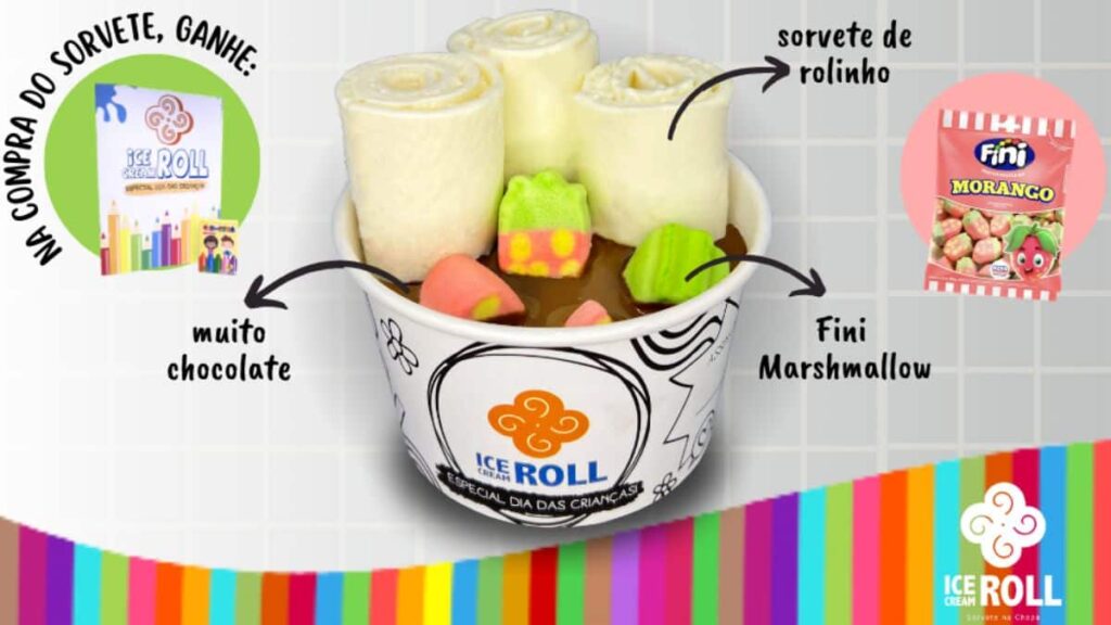 No mês das crianças, Ice Cream Roll lança sorvete especial com a Fini e brinde para a garotada