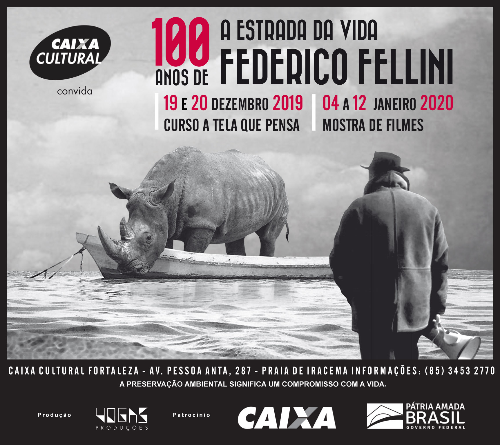 CAIXA Cultural Fortaleza lembra os 100 anos de Federico Fellini