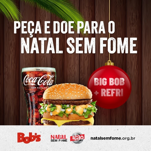 Ação da Cidadania faz parceria com Bob’s e lançam o combo Natal Sem Fome