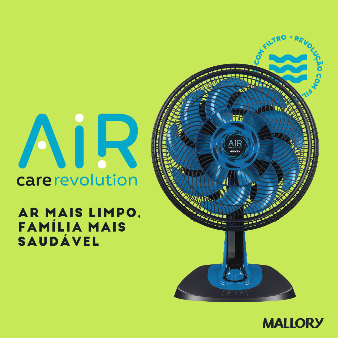 Mallory lança ventilador com exclusivo filtro purificador de ar