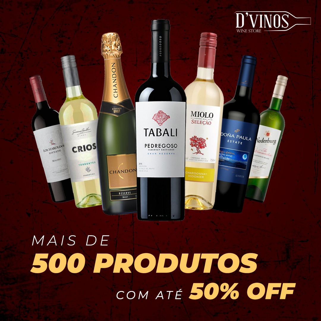 D’Vinos Wine Store oferece descontos de até 50% em bebidas premium