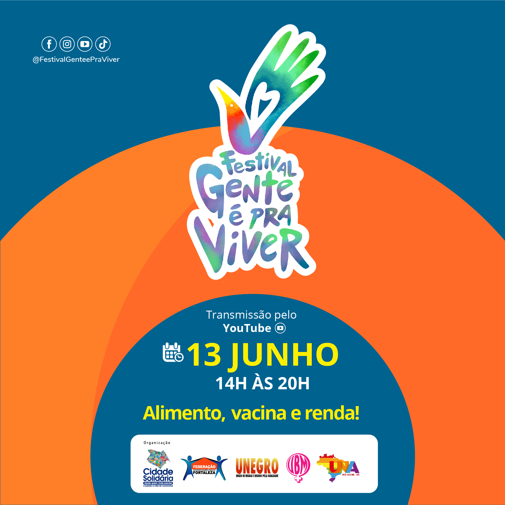 Com seis horas programação, Festival Gente é Pra Viver reúne mais de 120 artistas locais e nacionais para causa solidária