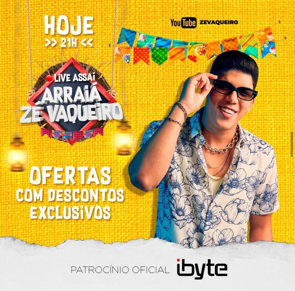 ibyte vai oferecer descontos especiai durante a Live do cantor Zé Vaqueiro nesta sexta-feira (11)