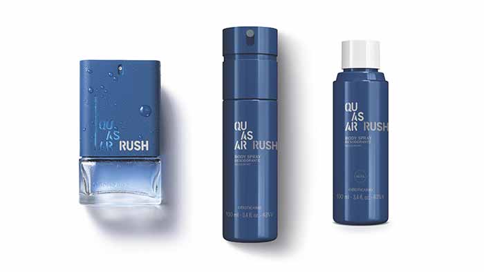 Quasar Rush, a nova fragrância masculina do Boticário, é fresca e energizante, dando impulso para enfrentar o dia a dia