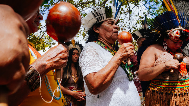 Comunidade indígena Jenipapo-Kanindé, em Aquiraz, celebrou a luta pela demarcação de terra com a Festa do Marco Vivo e lançamento do Projeto Aprendizes Musicalizando