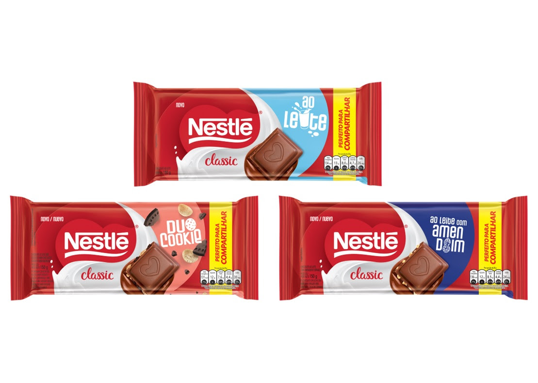 Nestlé lança barras de chocolate em versão para compartilhar