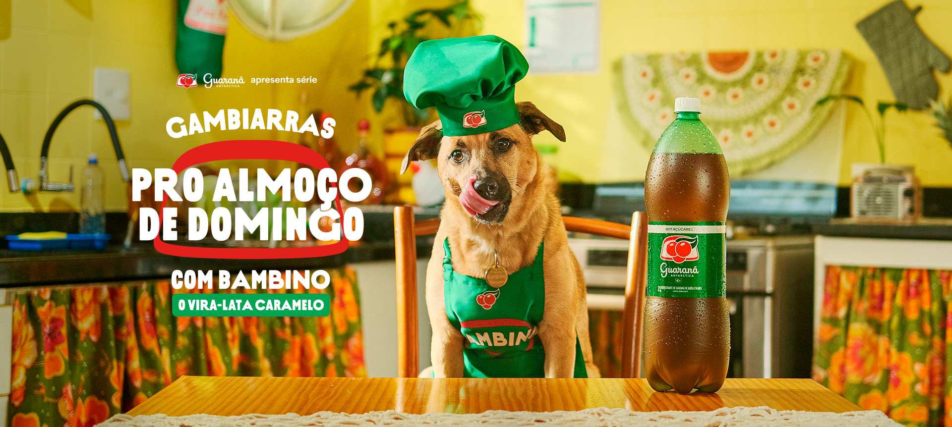 Guaraná Antarctica apresenta série Gambiarras para o almoço de domingo, estrelando o vira-lata caramelo mais amado do Brasil