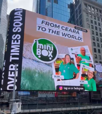 Grupo Super MiniBox é o primeiro supermercado do Ceará a exibir propaganda na Times Square, em Nova York