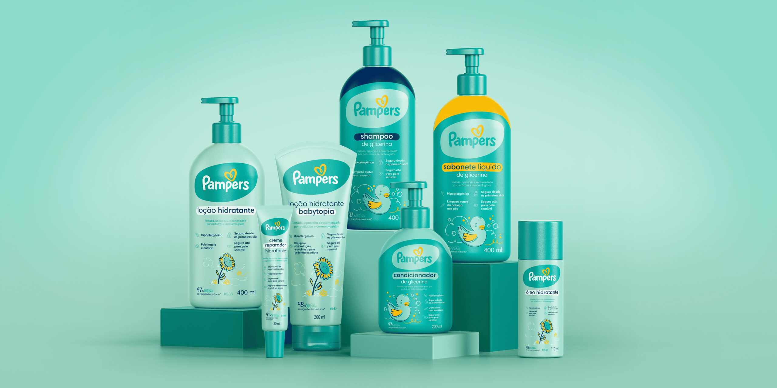 Primeira linha baby care de Pampers no mundo chega ao Brasil com 13 produtos inéditos para corpo, cabelo e banho